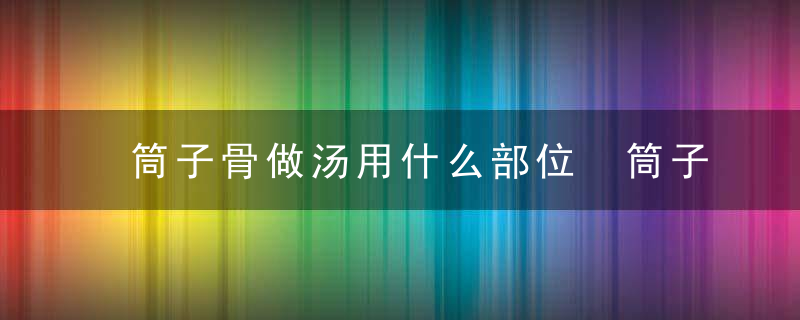 筒子骨做汤用什么部位 筒子骨做汤的功效与作用